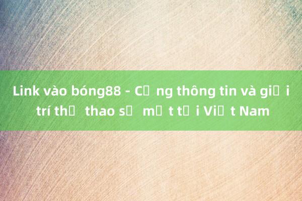 Link vào bóng88 - Cổng thông tin và giải trí thể thao số một tại Việt Nam