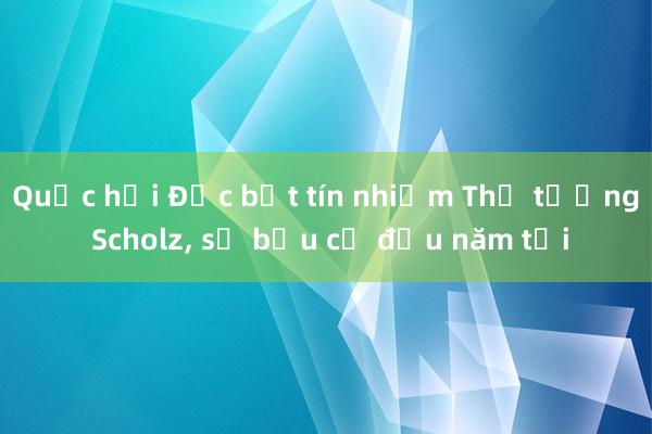 Quốc hội Đức bất tín nhiệm Thủ tướng Scholz， sẽ bầu cử đầu năm tới