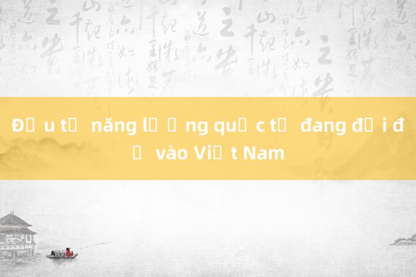 Đầu tư năng lượng quốc tế đang đợi đổ vào Việt Nam