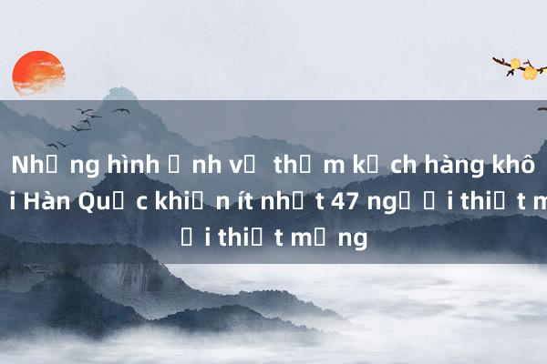 Những hình ảnh về thảm kịch hàng không tại Hàn Quốc khiến ít nhất 47 người thiệt mạng